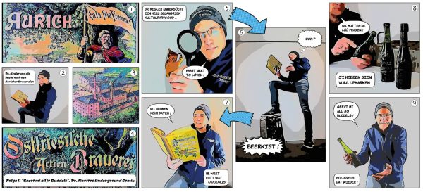 Bier Comic - Aufruf zur Fundsuche zur Geschichte der Auricher Actien-Brauerei